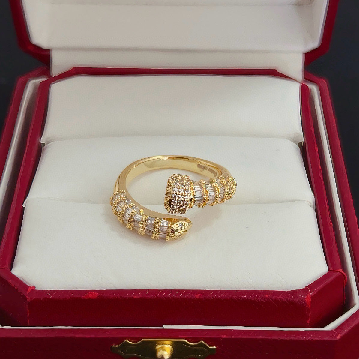 Pavé Nail Wrap Ring - Gold