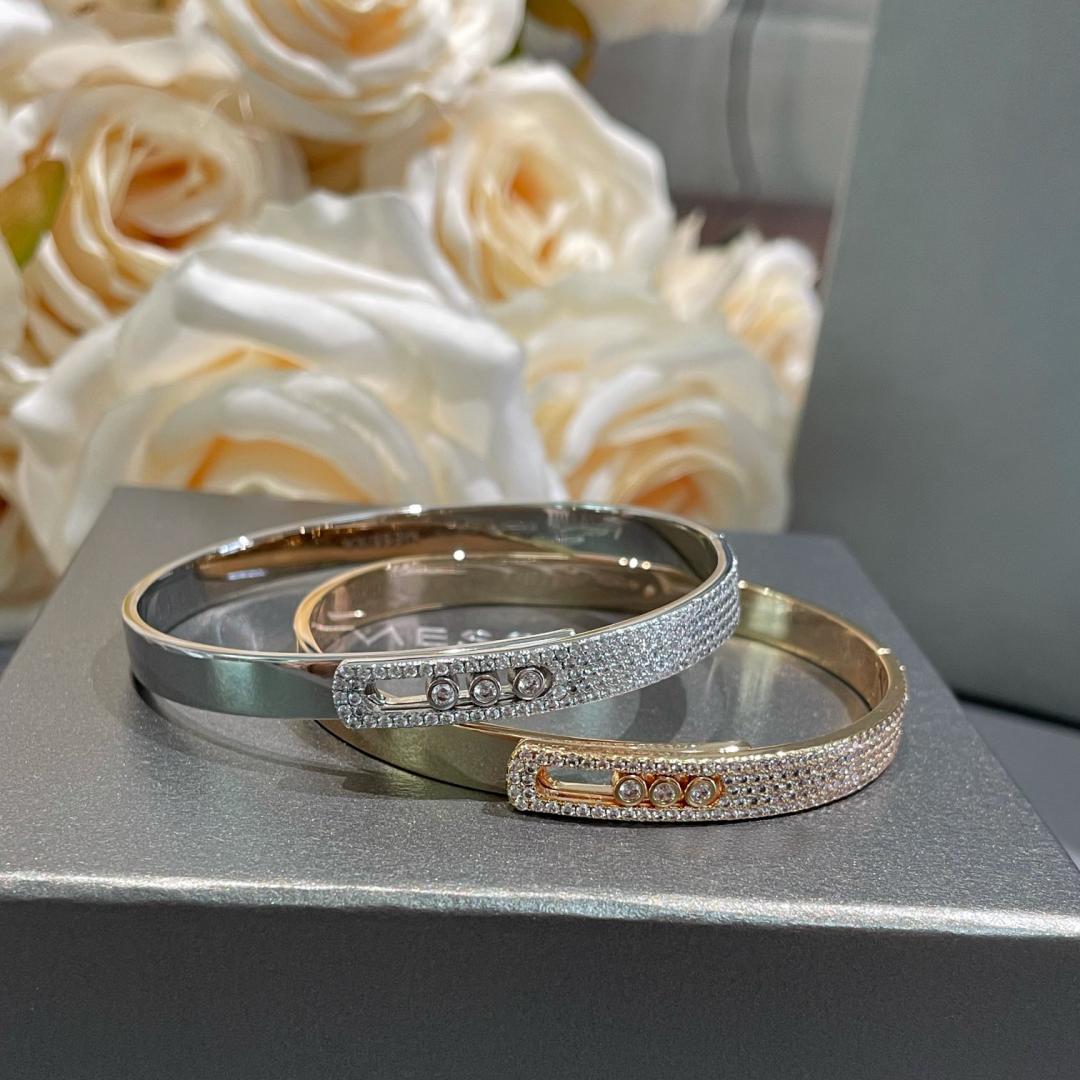 [Avelora Jewelry]Move Noa Rose Gold Pavé Diamond Bangle Bracelet
