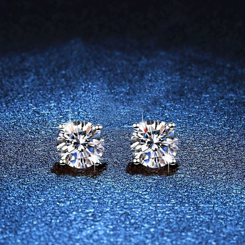 [Avelora]FOUR-PRONG MOISSANITE EARRINGS