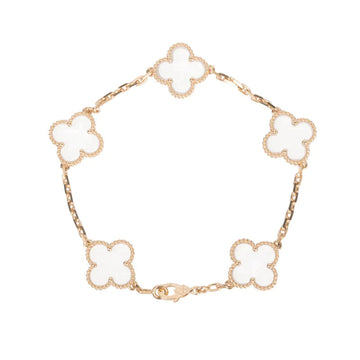 [Avelora Jewelry ]CLOVER 5 MOTIF ROCK CRYSTAL BRACELET