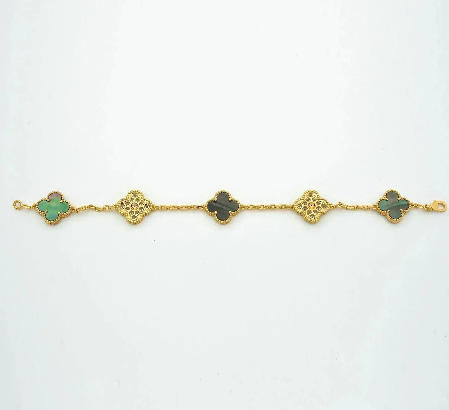 [Avelora]LUCKY CLOVER 5-MOTIF BRACELET - GREY MOTHER-OF-PEARL COLLECTION