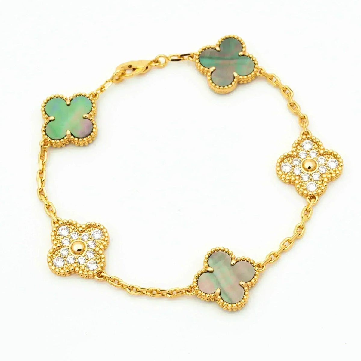 [Avelora Jewelry ] CLOVER 5 MOTIF GRAY MOP BRACELET COLLECTION