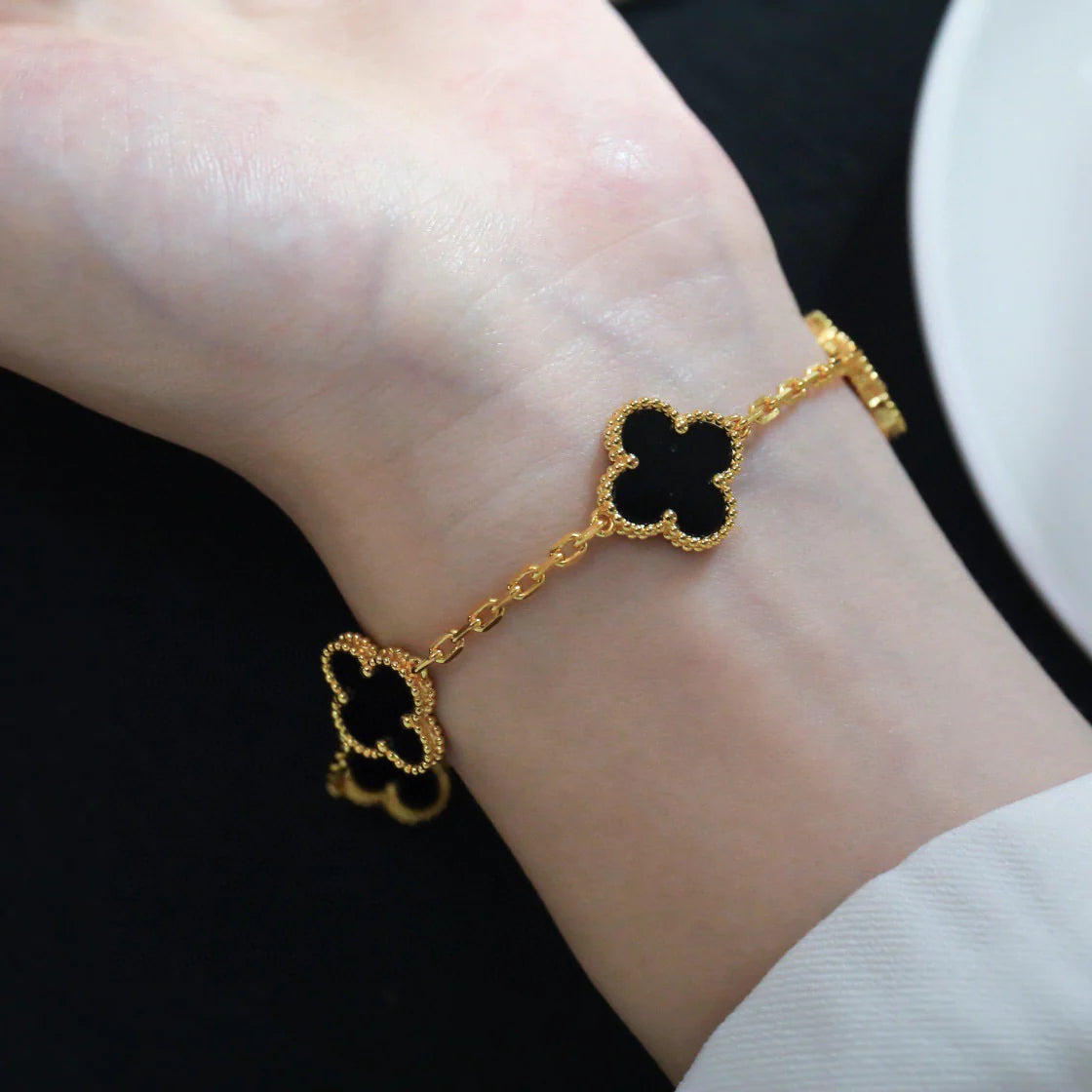 [Avelora Jewelry ] CLOVER 5 MOTIF ONYXS BRACELET COLLECTION