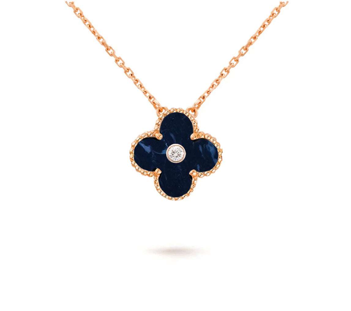 [Avelora]15MM CLOVER FLOWER DIAMOND PENDANT NECKLACE COLLECTION