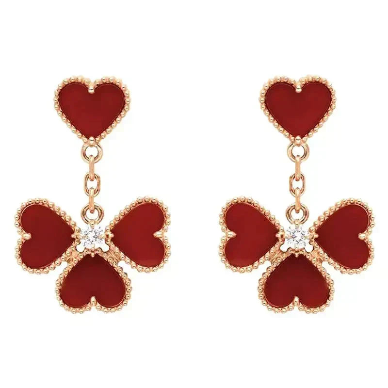 [Avelora Jewelry ]SWEET CLOVER CARNELIAN EARRINGS
