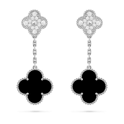 [Avelora]CLOVER DUAL-MOTIF STATEMENT STUD EARRINGS - DOUBLE-CHARM COLLECTION