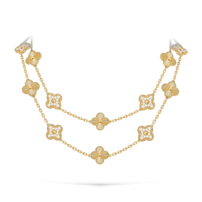 [Avelora]CLASSIC 20-MOTIF LUCKY CLOVER LONG NECKLACE GOLD COLLECTION