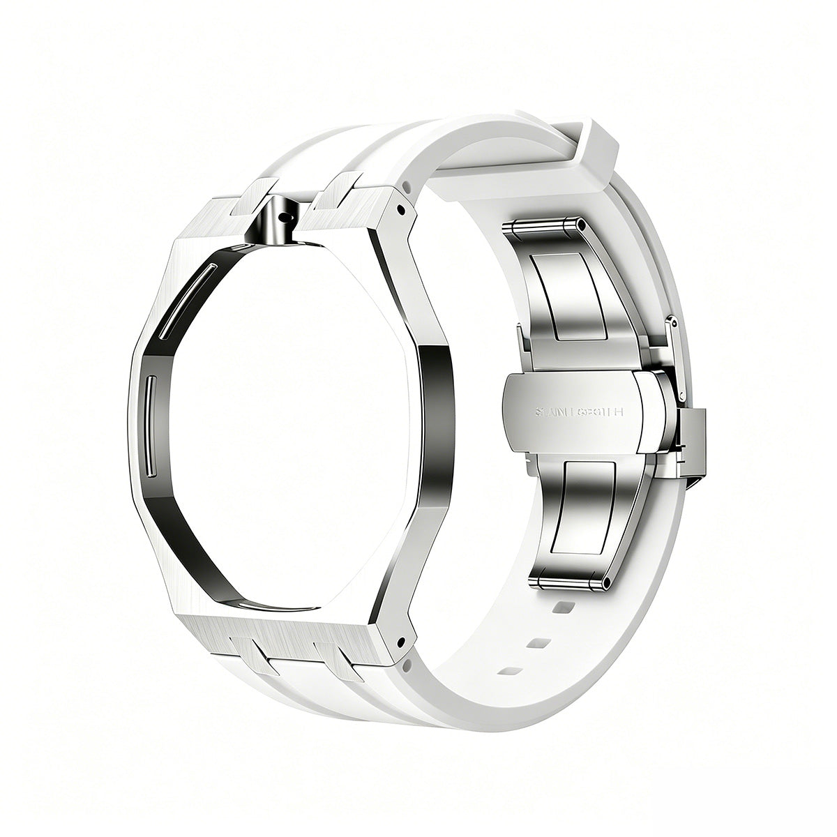 [Avelora]OAK POP WHITE STEEL SILICONE STRAP