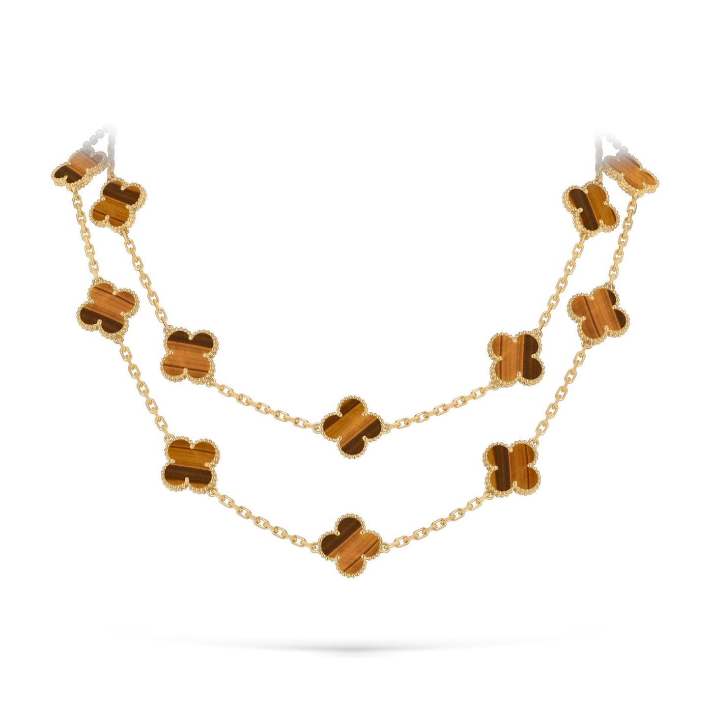 [Avelora]CLASSIC 20-MOTIF LUCKY CLOVER LONG NECKLACE GOLD COLLECTION