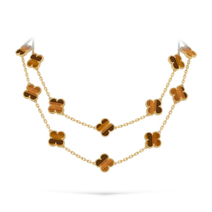 [Avelora]CLASSIC 20-MOTIF LUCKY CLOVER LONG NECKLACE GOLD COLLECTION