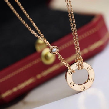 [Avelora Jewelry ]LOVE NECKLACE ADJUSTABLE ROSE GOLD 2 DIAMOND
