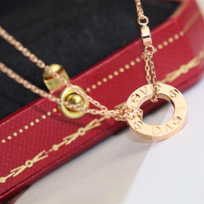 [Avelora Jewelry ]LOVE NECKLACE ADJUSTABLE ROSE GOLD 2 DIAMOND