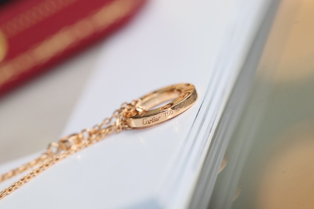 [Avelora Jewelry ]LOVE NECKLACE ADJUSTABLE ROSE GOLD 2 DIAMOND