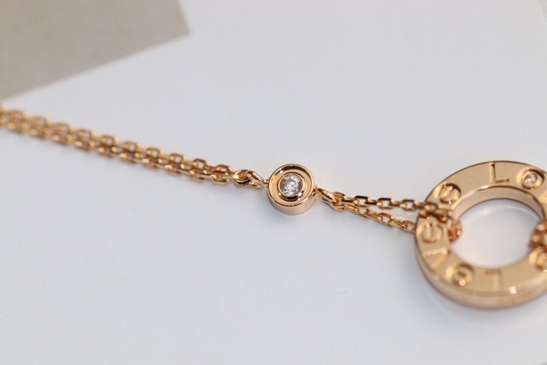 [Avelora Jewelry ]LOVE NECKLACE ADJUSTABLE ROSE GOLD 2 DIAMOND