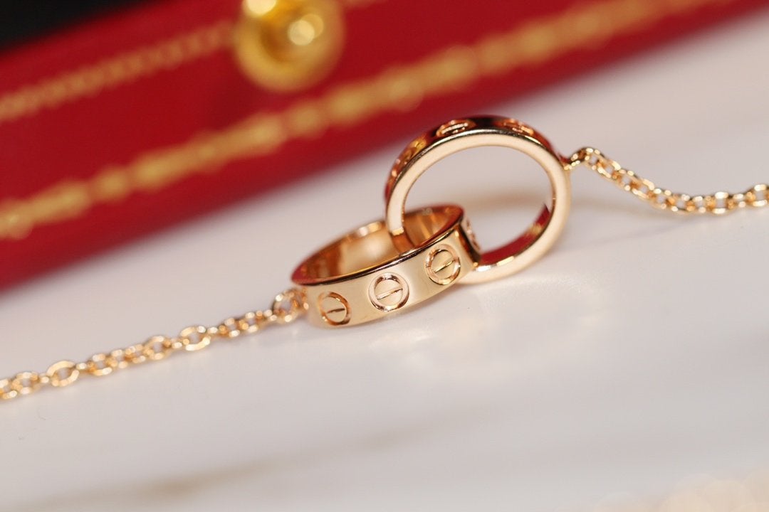 [Avelora Jewelry ]LOVE NECKLACE PINK GOLD AND SILVER