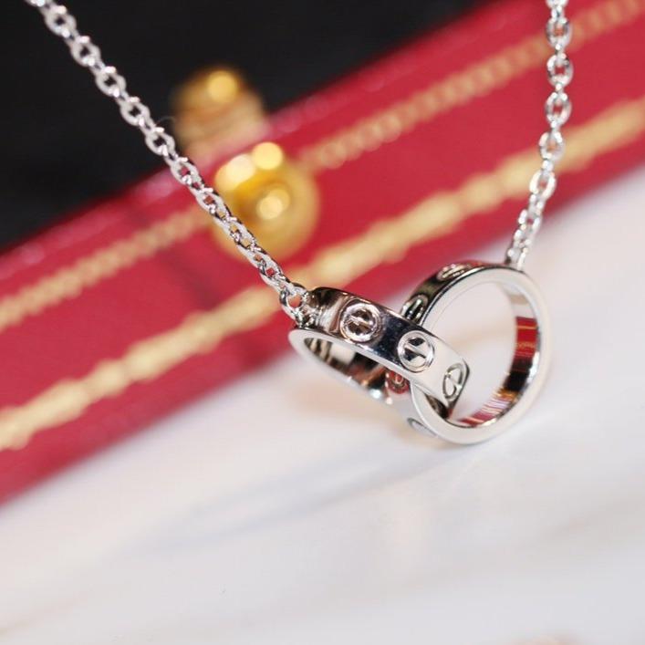 [Avelora Jewelry ]LOVE NECKLACE PINK GOLD AND SILVER