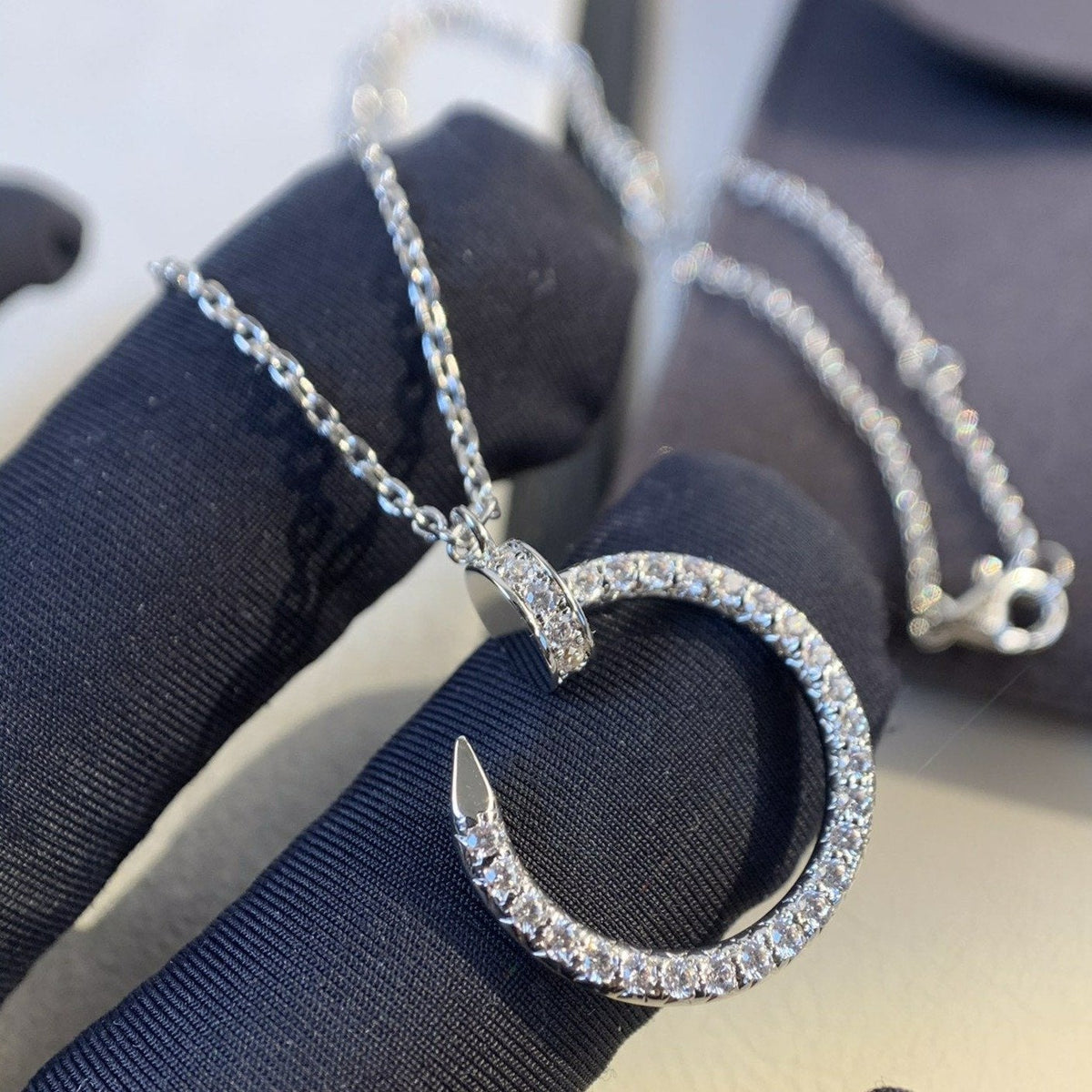 [Avelora Jewelry ]JUSTE NECKLACE SILVER DIAMONDS