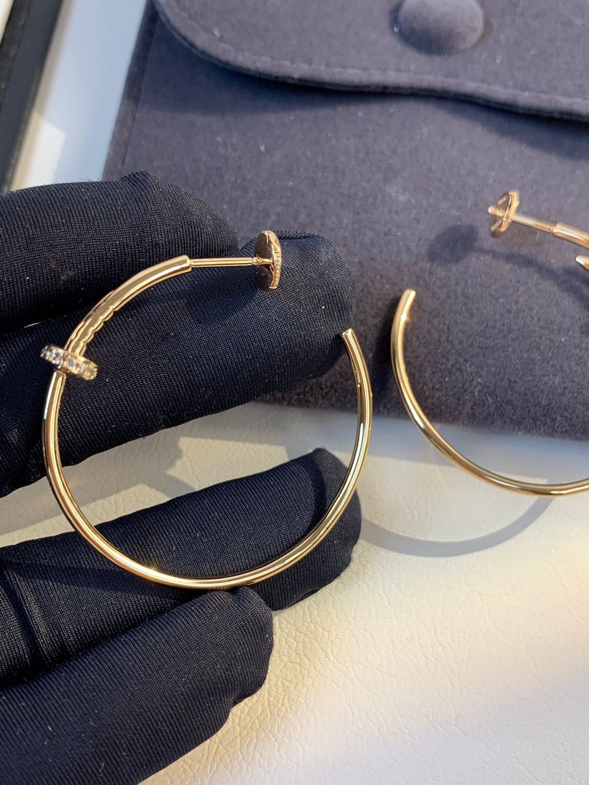 [Avelora Jewelry ]JUSTE EARRINGS GOLD DIAMONDS 1.8MM