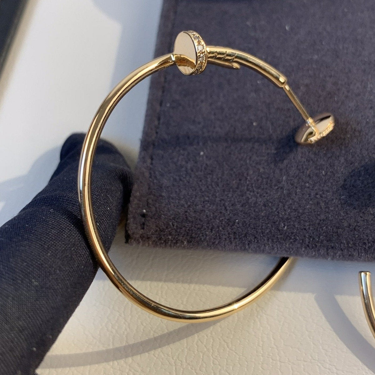 [Avelora Jewelry ]JUSTE EARRINGS GOLD DIAMONDS 1.8MM
