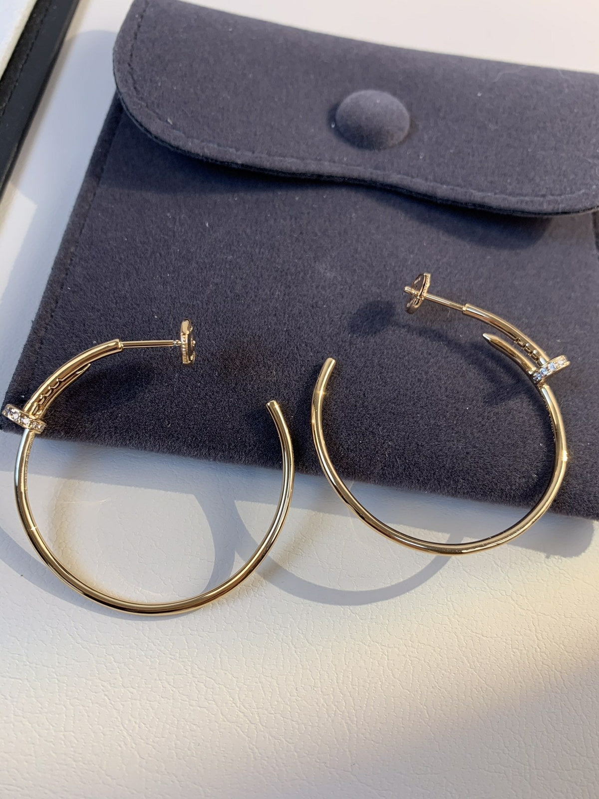 [Avelora Jewelry ]JUSTE EARRINGS GOLD DIAMONDS 1.8MM