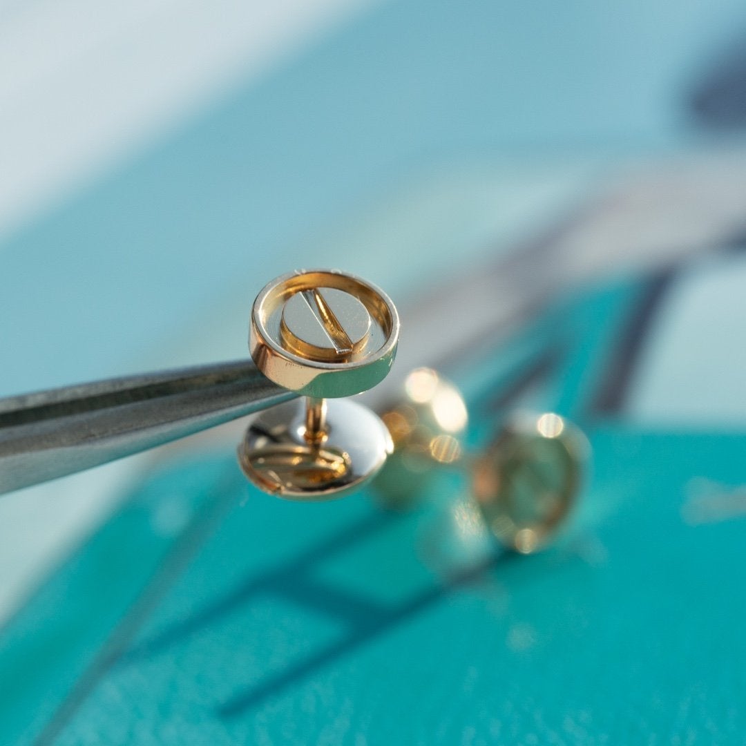 [Avelora Jewelry ]LOVE EARRINGS PINK GOLD 10MM