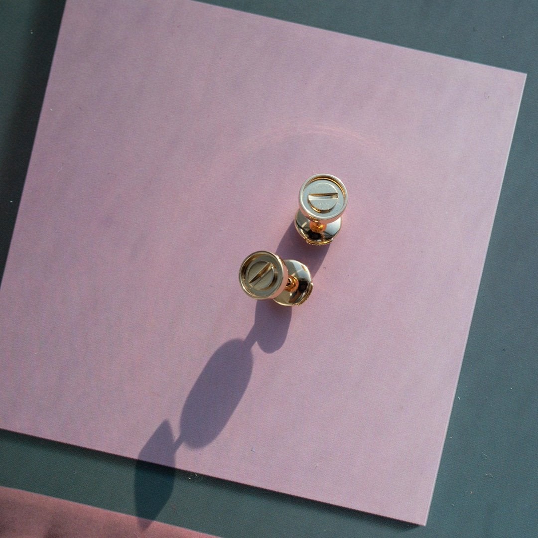 [Avelora Jewelry ]LOVE EARRINGS PINK GOLD 10MM