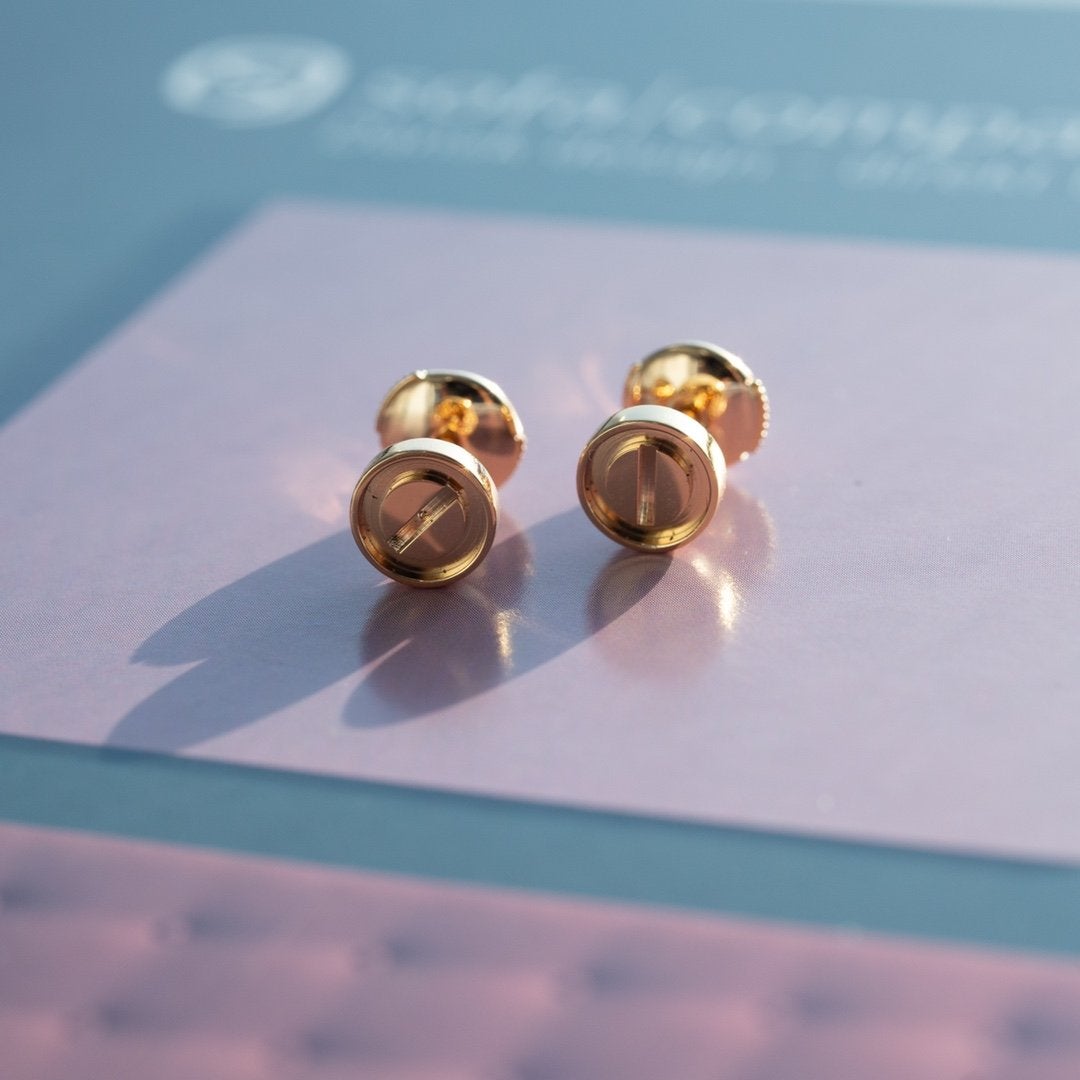 [Avelora Jewelry ]LOVE EARRINGS PINK GOLD 10MM