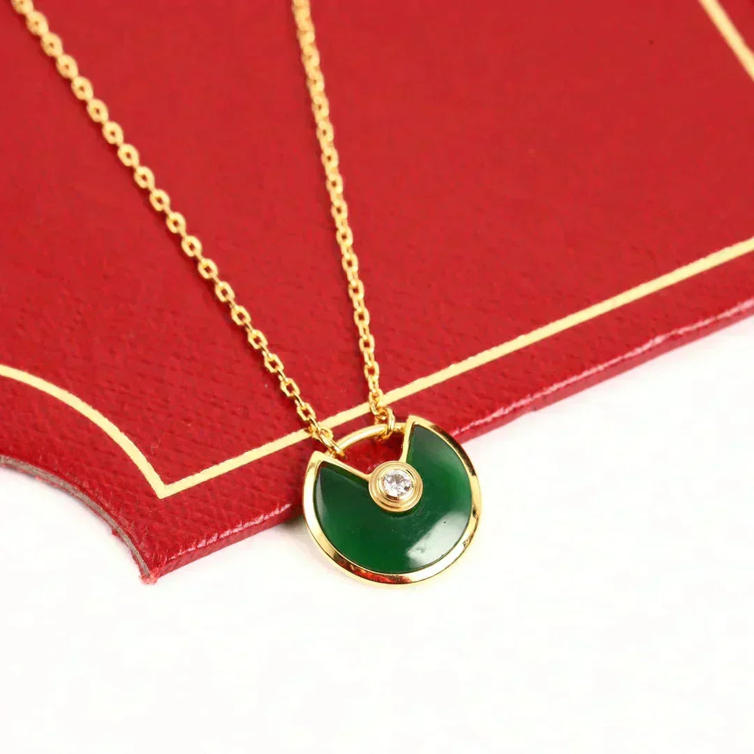 [Avelora Jewelry ]AMULETTE GOLD MALACHITE NECKLACE