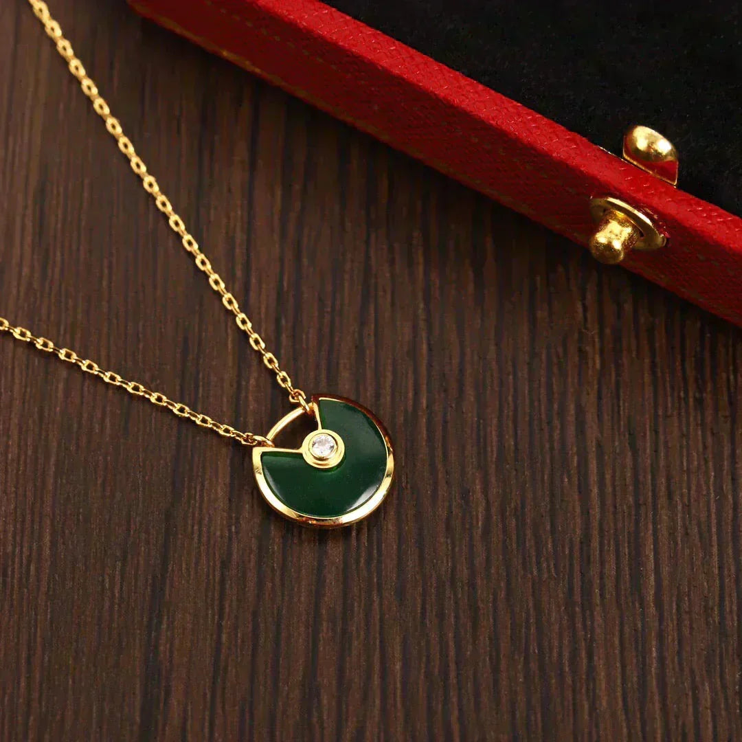 [Avelora Jewelry ]AMULETTE GOLD MALACHITE NECKLACE