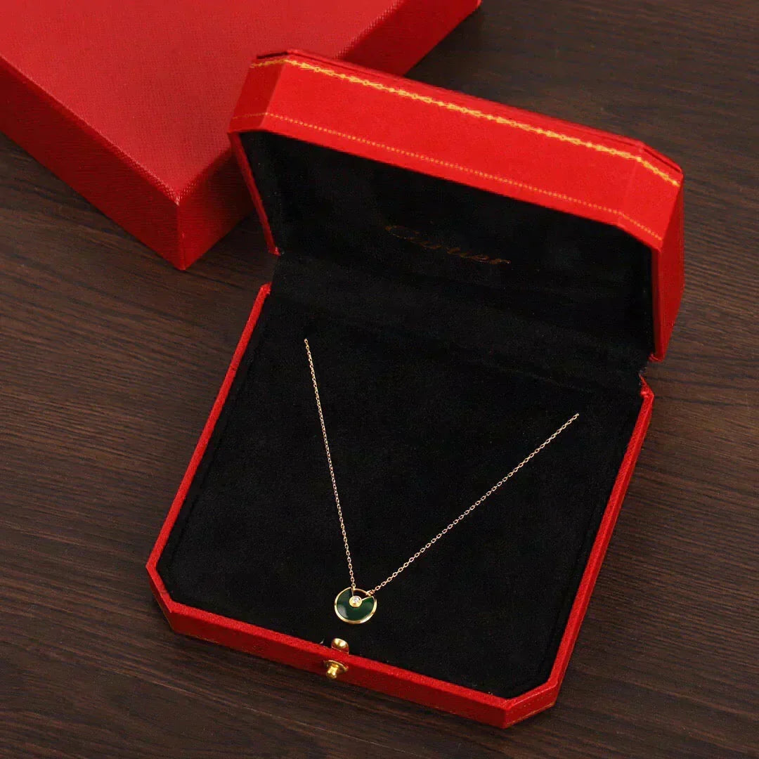 [Avelora Jewelry ]AMULETTE GOLD MALACHITE NECKLACE