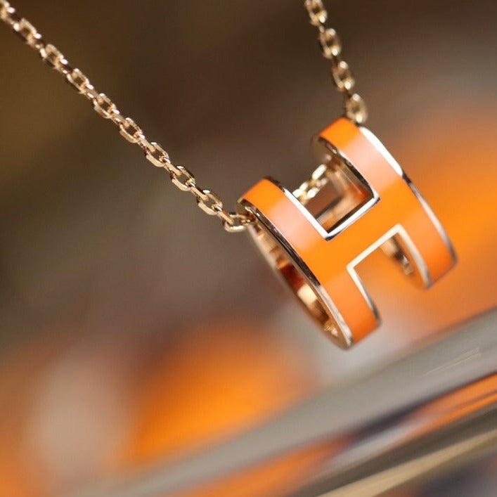 [Avelora Jewelry ]POP H PEDANT PINK GOLD