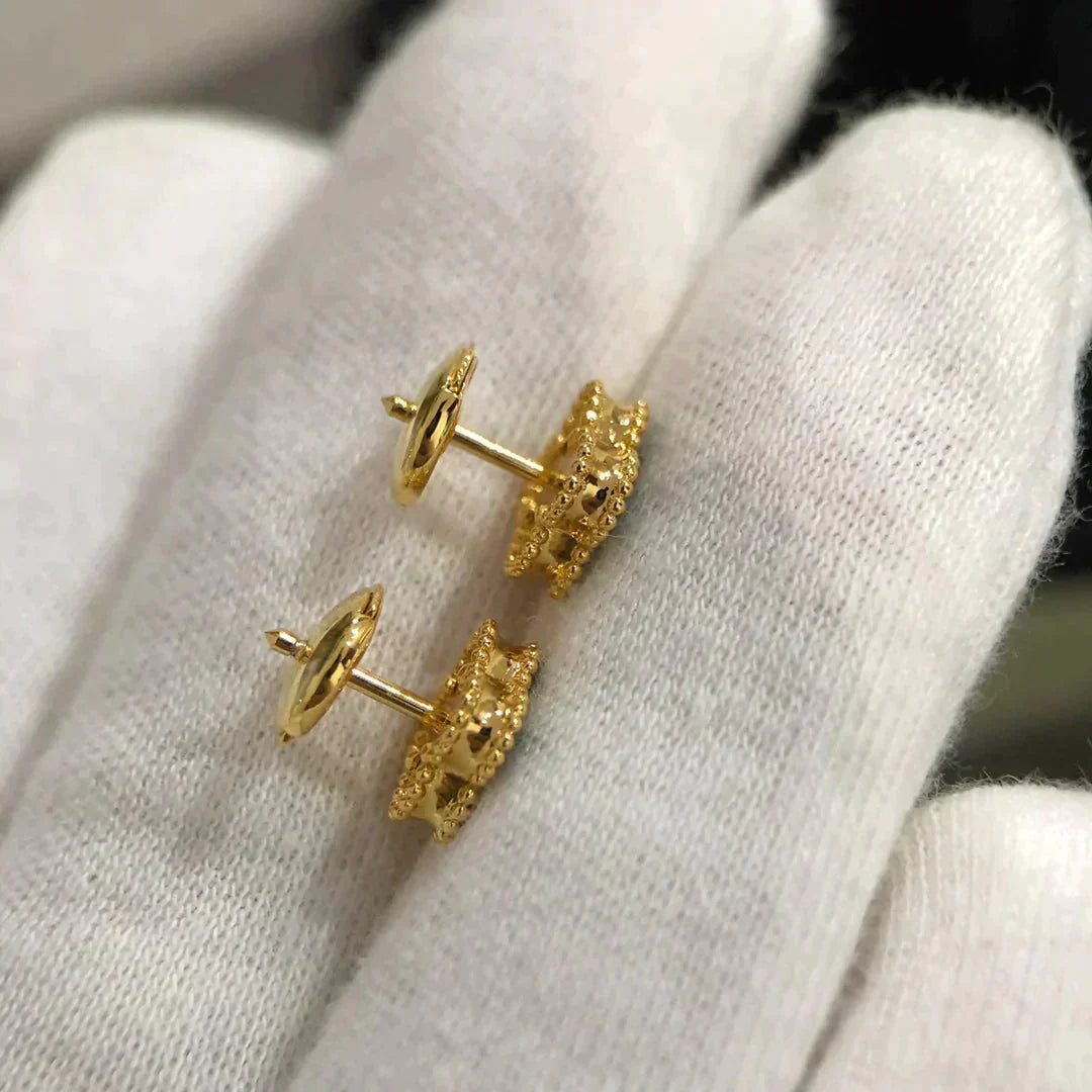 [Avelora Jewelry ]CLOVER MINI 9.5MM MALACHITE  EARRINGS