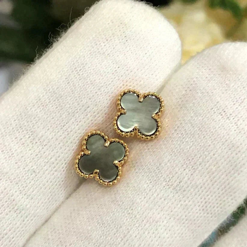 [Avelora Jewelry ]CLOVER MINI 9.5MM GRAY MOP EARRINGS