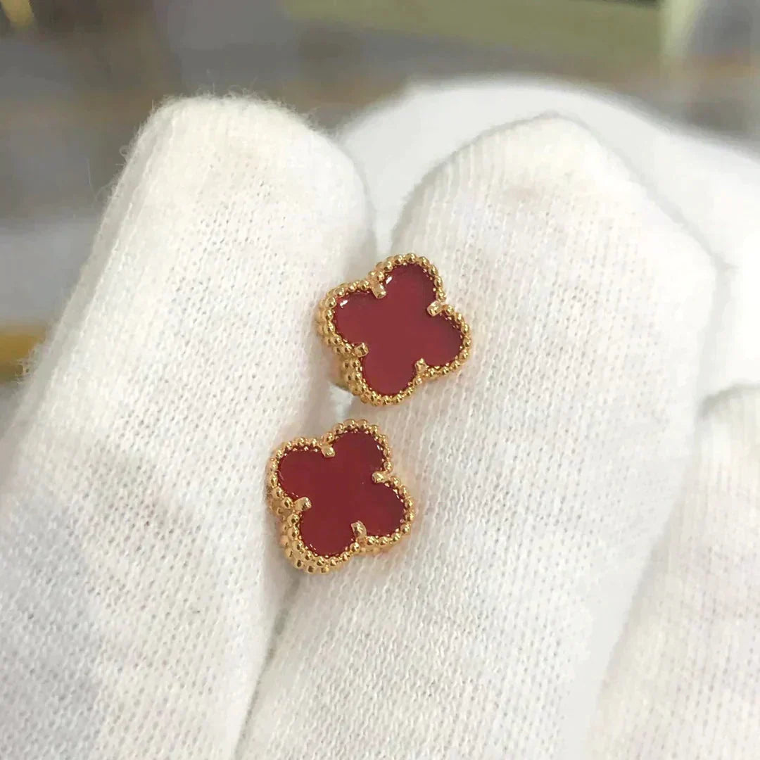 [Avelora Jewelry ]CLOVER MINI 9.5MM CARNELIAN EARRINGS