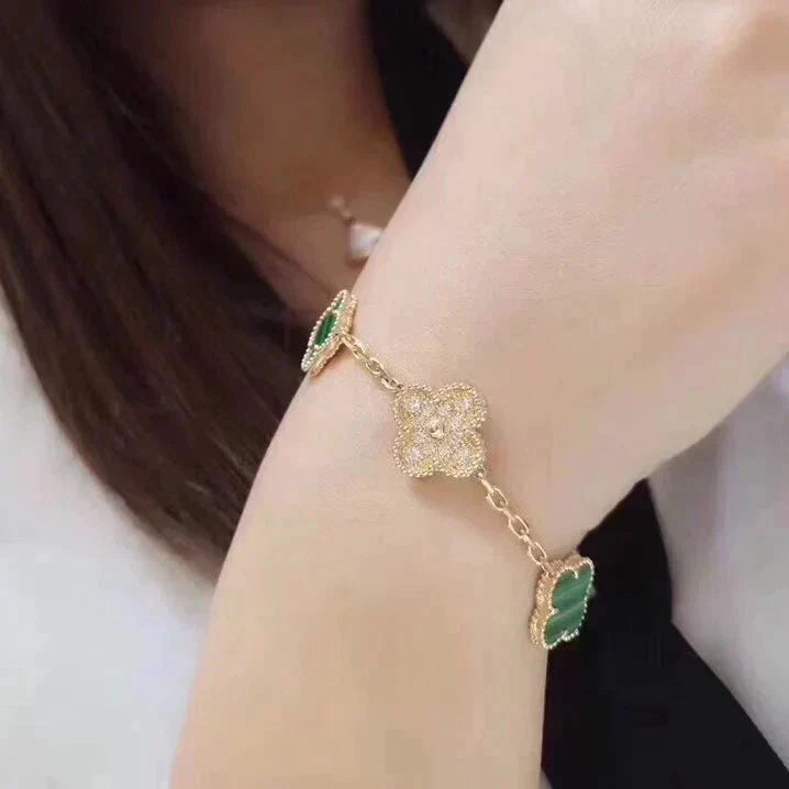 [Avelora Jewelry ] CLOVER 5 MOTIF MALACHITE BRACELET COLLECTION