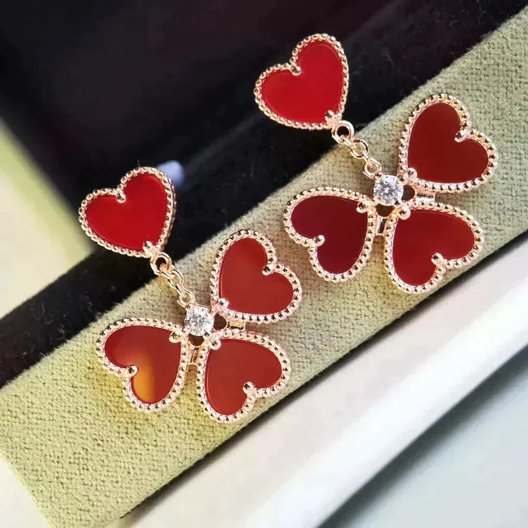 [Avelora Jewelry ]SWEET CLOVER CARNELIAN EARRINGS