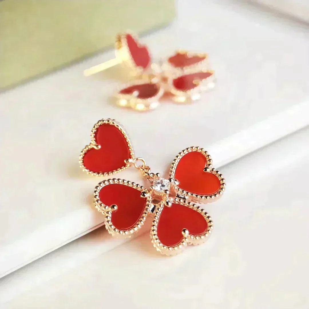 [Avelora Jewelry ]SWEET CLOVER CARNELIAN EARRINGS