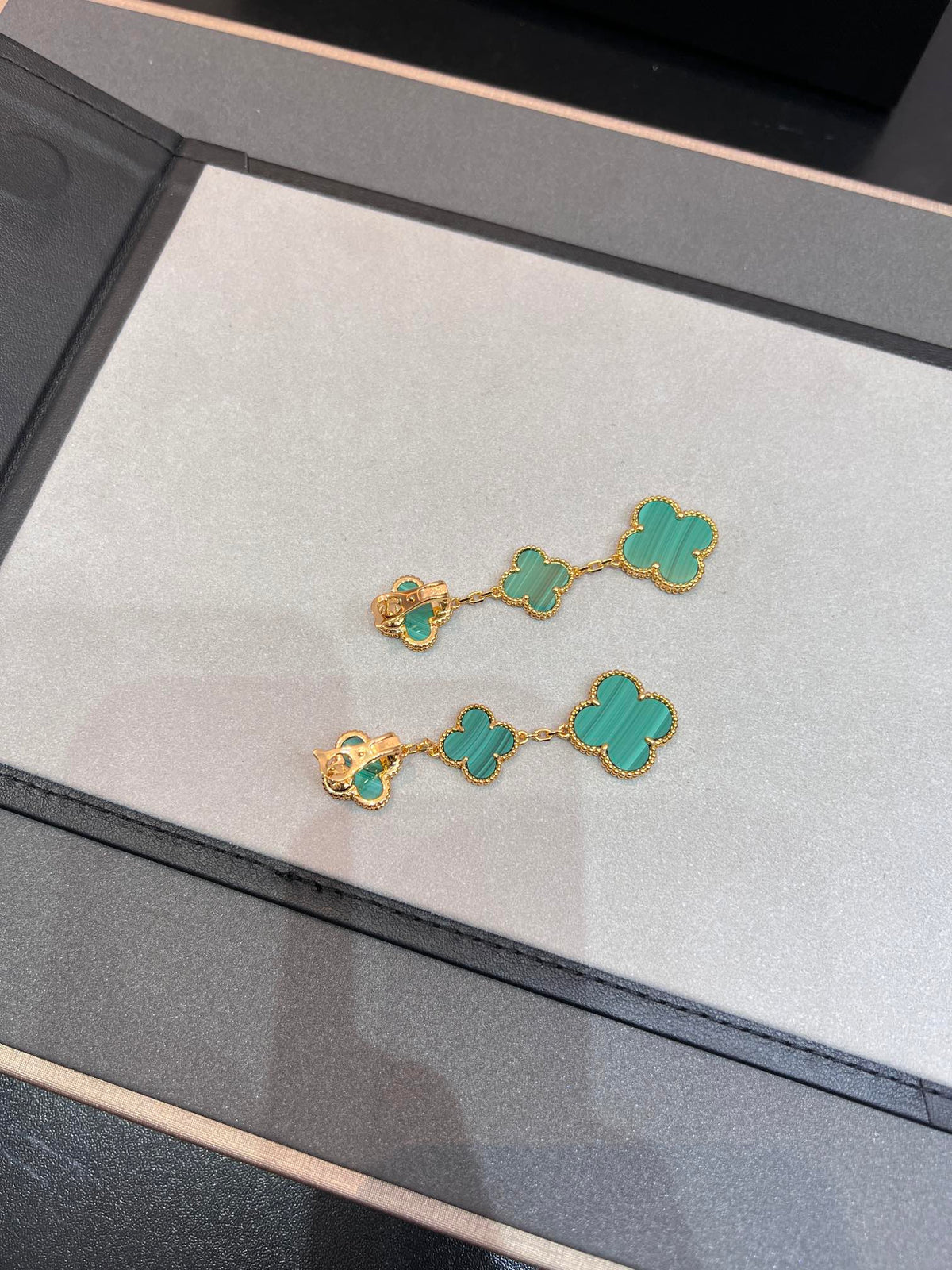 [Avelora Jewelry ]CLOVER MALACHITE 3 MOTIFS GOLD