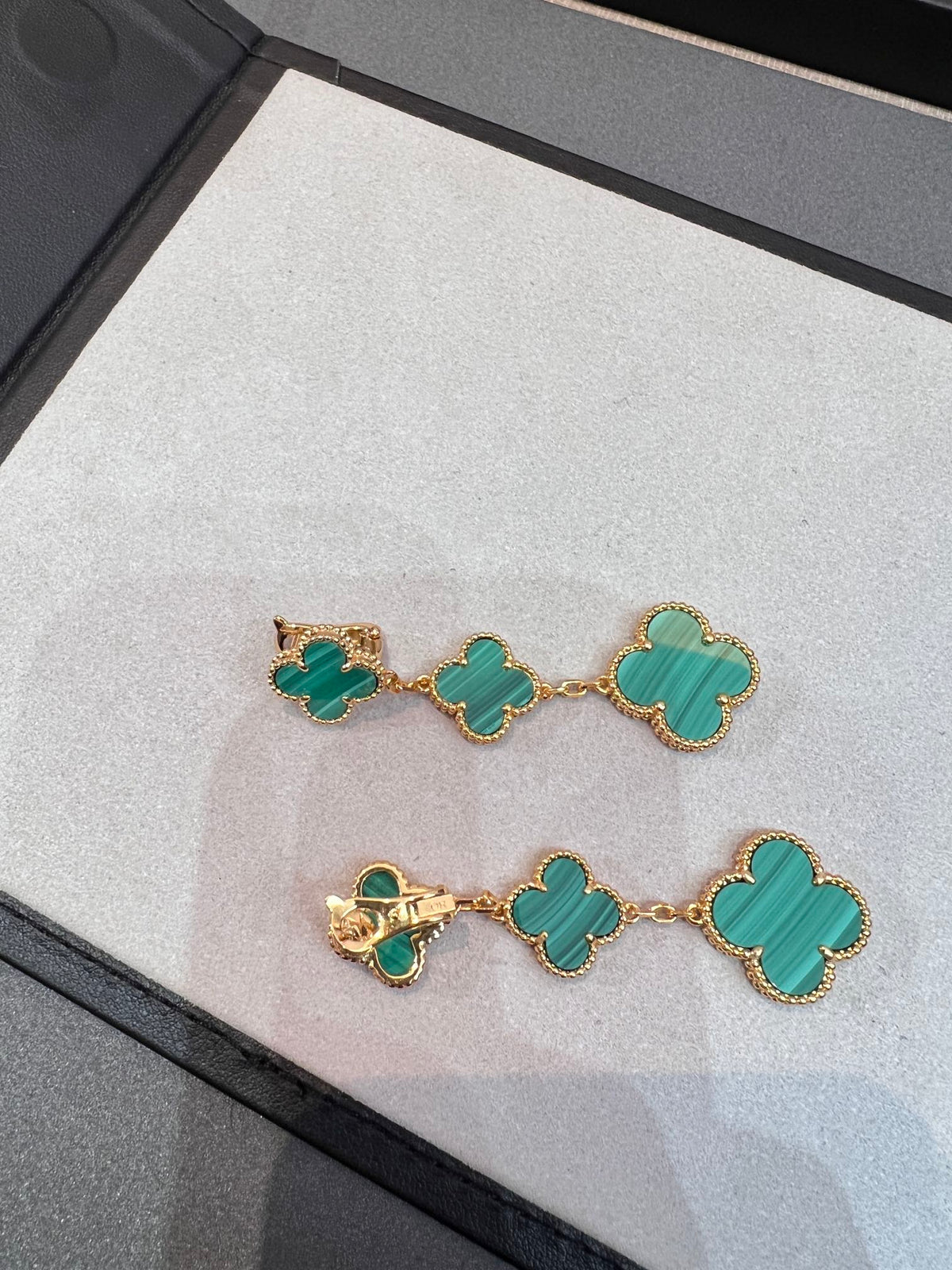 [Avelora Jewelry ]CLOVER MALACHITE 3 MOTIFS GOLD