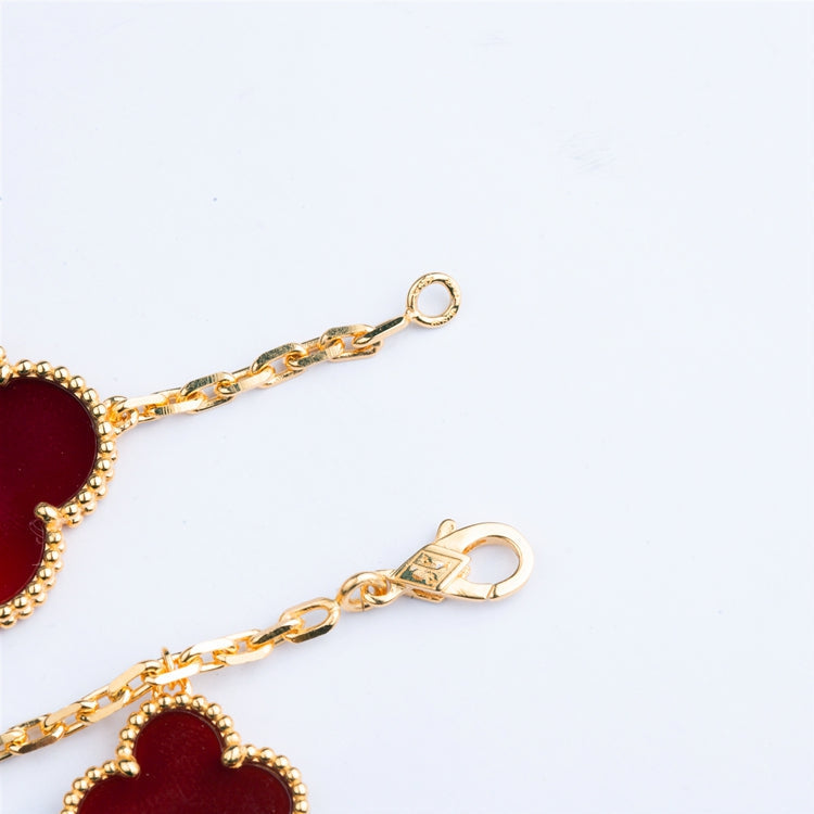 [Avelora Jewelry ]CLOVER BRACELET 5 MOTIFS CARNELIAN TIGER EYE