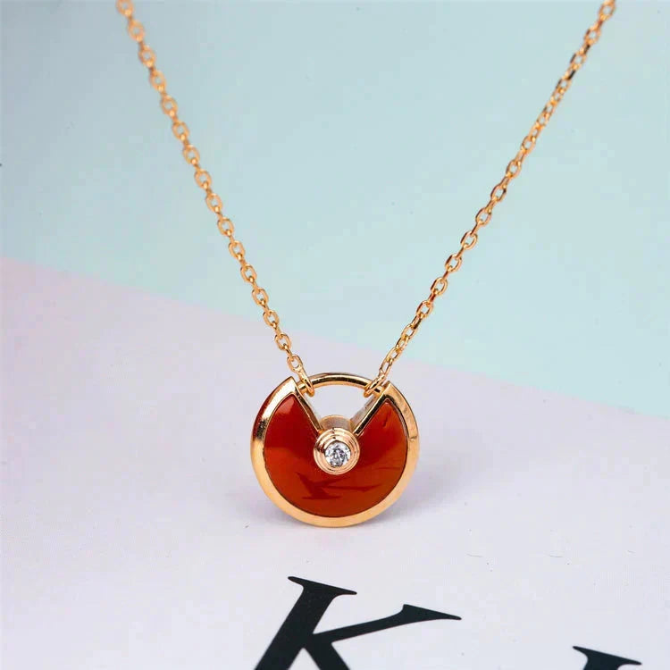[Avelora Jewelry ]AMULETTE GOLD CARNELIAN ONYX NECKLACE