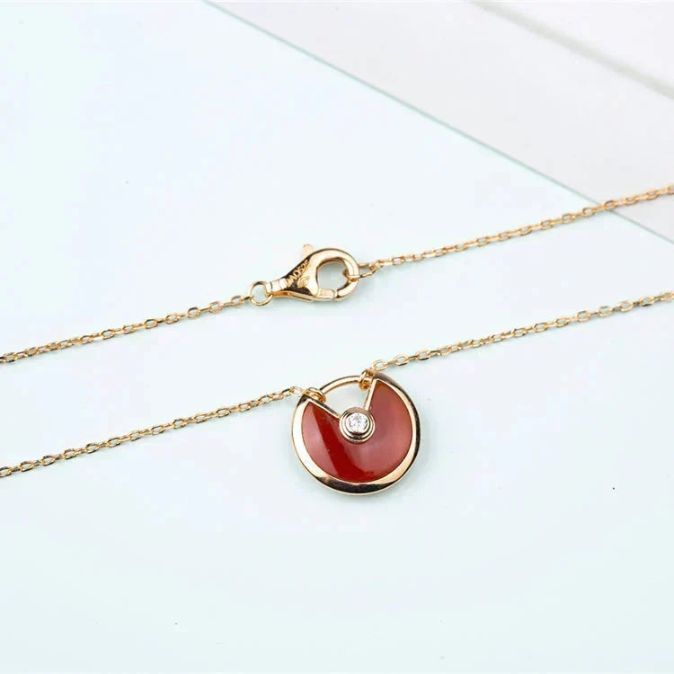 [Avelora Jewelry ]AMULETTE GOLD CARNELIAN ONYX NECKLACE