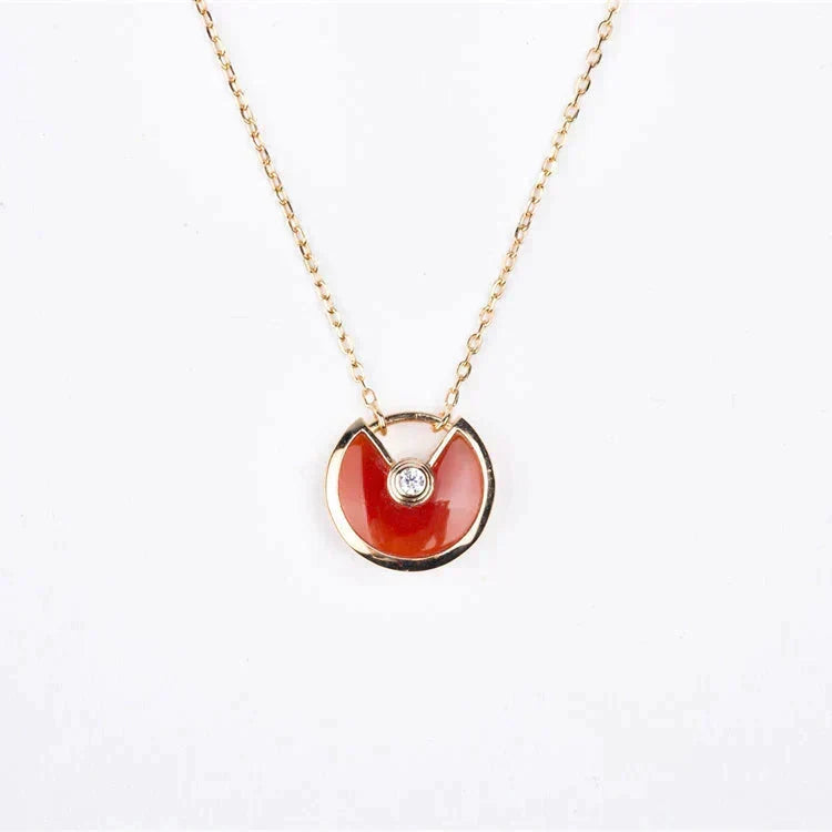 [Avelora Jewelry ]AMULETTE GOLD CARNELIAN ONYX NECKLACE
