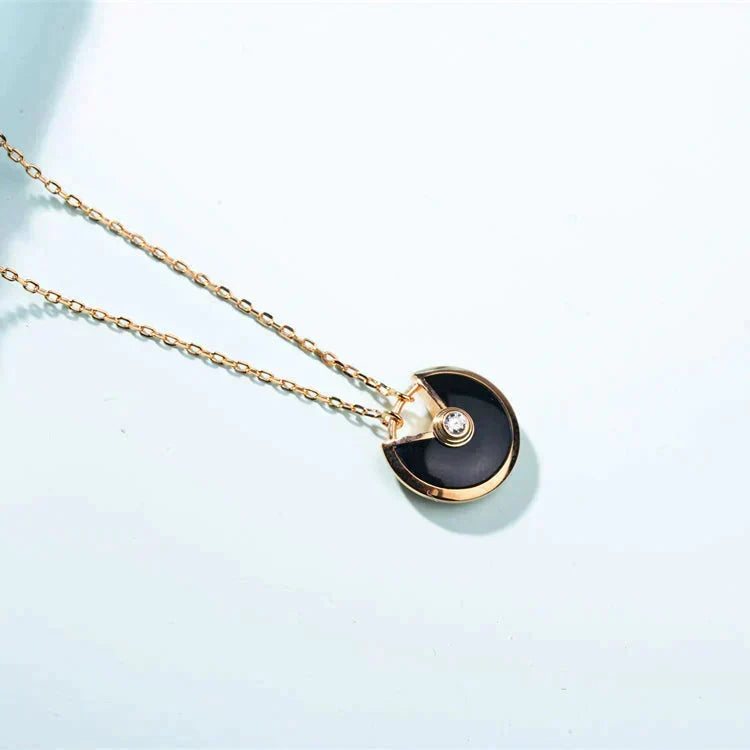 [Avelora Jewelry ]AMULETTE GOLD CARNELIAN ONYX NECKLACE