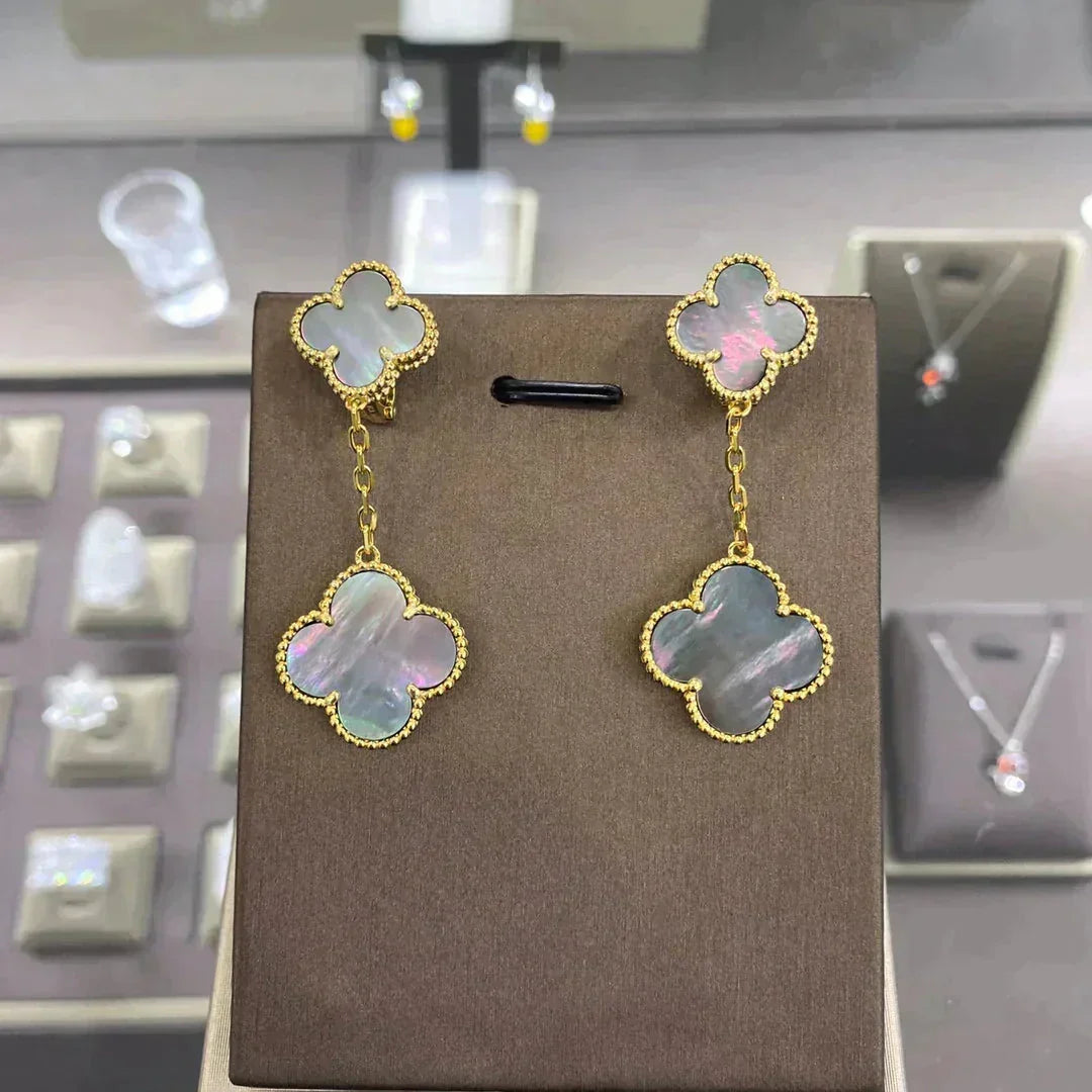[Avelora Jewelry ]CLOVER 2 MOTIFS  EARRINGS (MULTIPLE CHOICESC