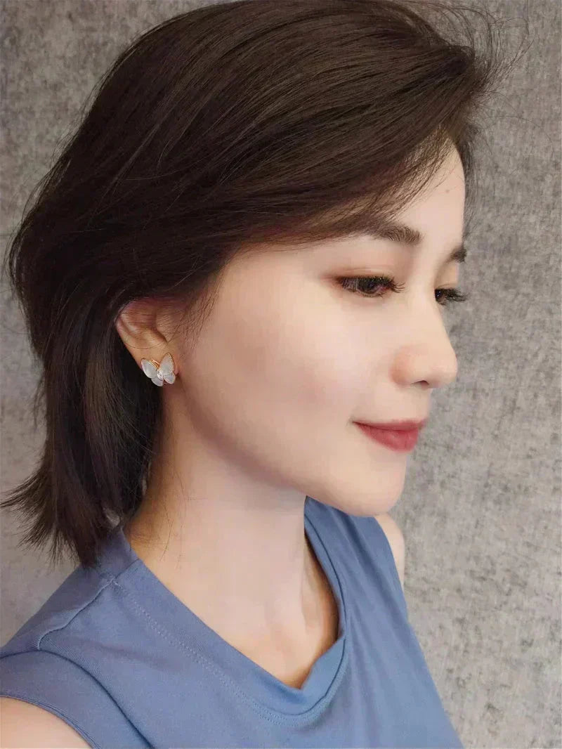 [Avelora Jewelry ]BUTTERFLY MOP DIAMOND EARRINGS