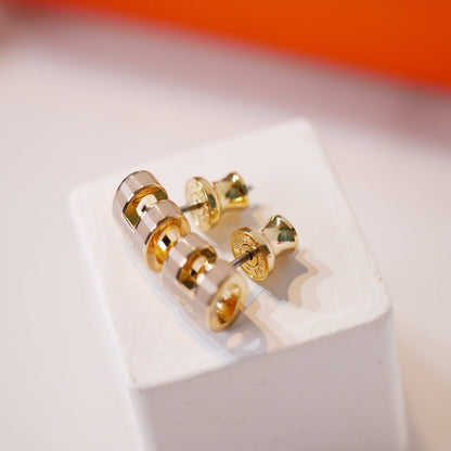 [Avelora]MINI POP H GOLD EARRINGS GREY