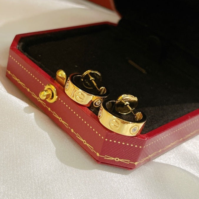 [Avelora Jewelry ]LOVE EARRINGS 5.7MM 2 DIAMONDS