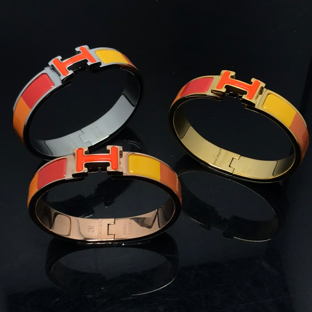 [Avelora Jewelry ]H BRACELET ORANGE RAINBOW CERAMIC