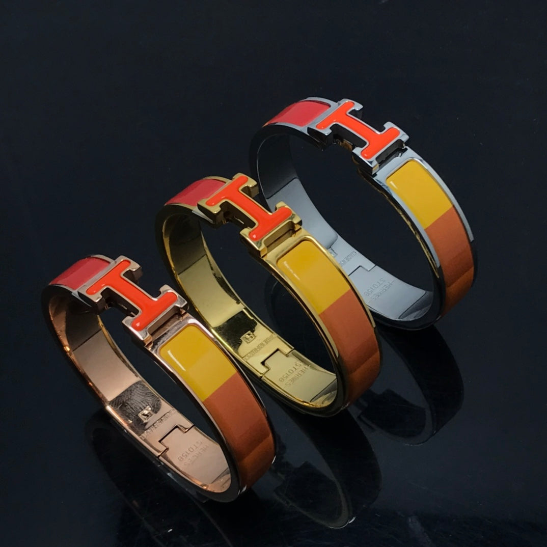 [Avelora Jewelry ]H BRACELET ORANGE RAINBOW CERAMIC